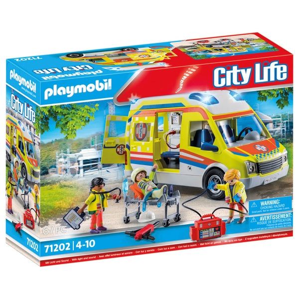PLAYMOBIL City Life 71202 Rettungswagen mit Licht und Sound Set