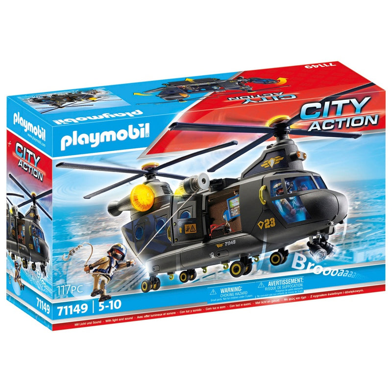 PLAYMOBIL City Action Set 71149 SWAT-Rettungshelikopter mit Licht und Sound